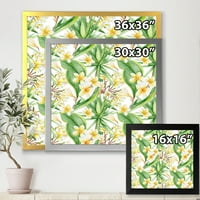 Designart' žuto cvijeće i tropsko lišće IX ' moderni uokvireni umjetnički Print