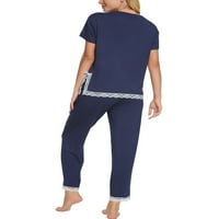 Unique Bargains žensko odijelo kratki rukav čipkasta Noćna Odjeća Lounge Setovi pidžame za spavanje