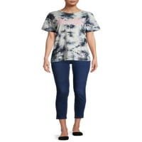 Siva Grayson socijalna ženska AC DC Tie Dye kratka rukava grafička majica
