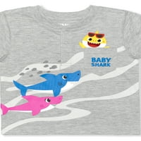 Baby Shark majice, kratke hlače i hlače za trčanje komplet odjeće, 4 komada, veličine 12m-5T