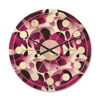 Designart 'Abstract Retro Pattern Design vi' Mid-Century Modern Wood Wall Clock