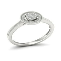 Imperial 1 5CT TDW dijamant S Sterling Silver klaster prsten