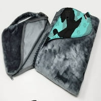 Crna standardna pudlica meka putni pokrivač s torbom