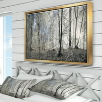 Designart 'tamno jutro u šumskoj panorami' pejzažno uokvireni platneni umjetnički Print