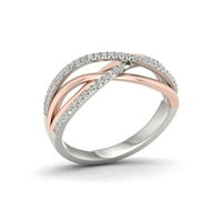 1 5CT TDW Diamond s dvobojni Sterling srebrni Cross-Over prsten