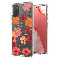Presovana futrola za telefon sa dizajnom sušenog cvijeta za Samsung Galaxy A81 note Lite m60s u crvenoj boji
