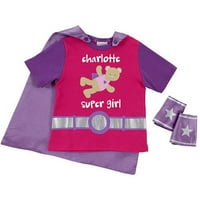Personalizirana majica za Super djevojčice i ogrtač za malu djecu, Pink